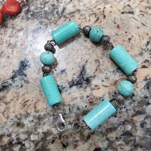 Turquoise Bali Style Sterling bracelet.